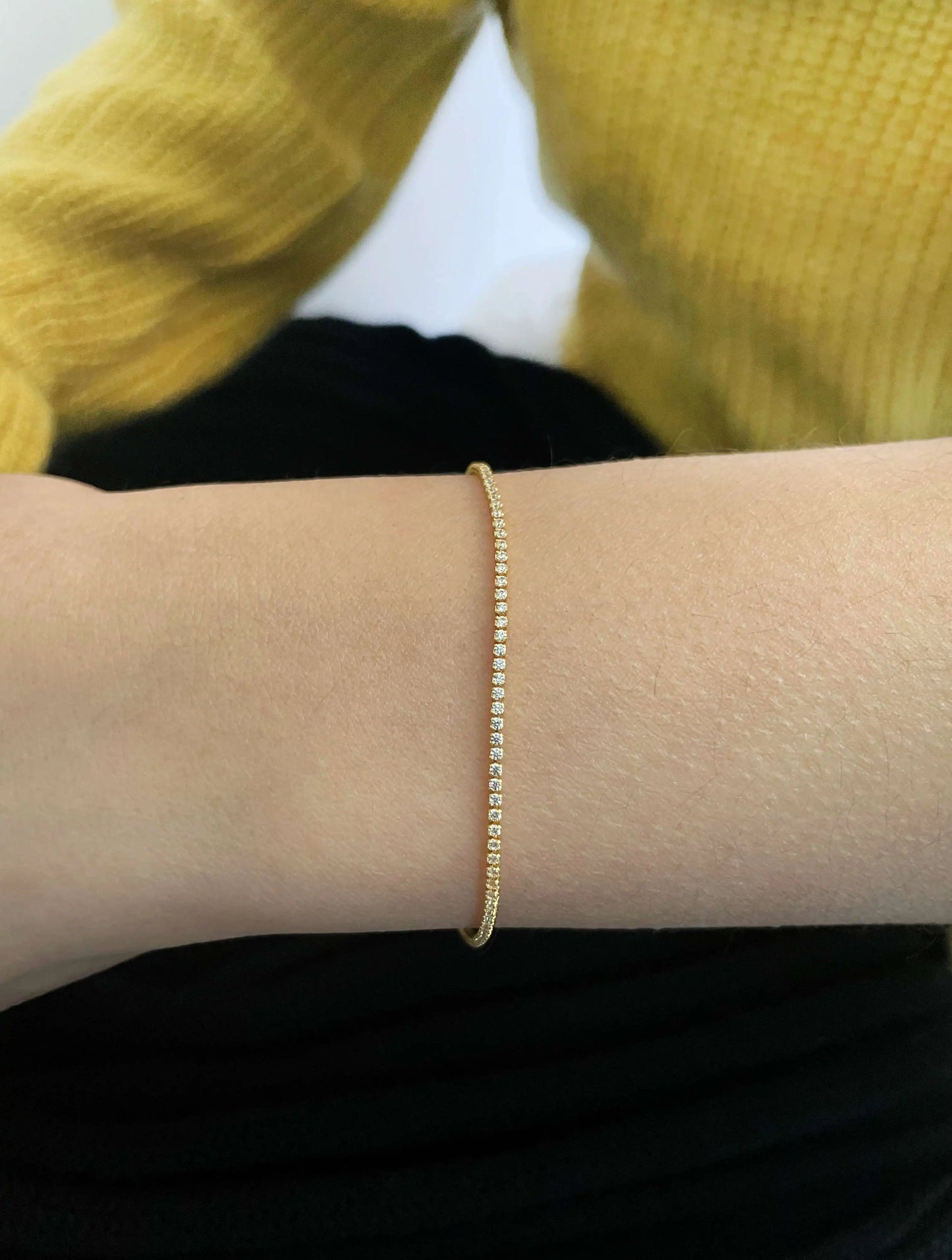 Collana tennis sottile con zirconi 1mm – girocollo elegante placcato oro per donna – choker minimal chic gioielli ARYA