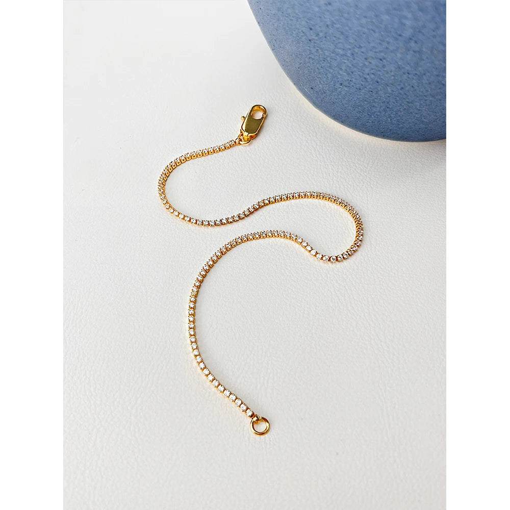Collana tennis sottile con zirconi 1mm – girocollo elegante placcato oro per donna – choker minimal chic gioielli ARYA